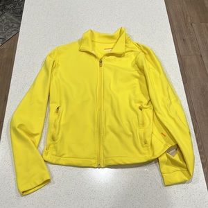 Beautiful, bright yellow Lucy workout jacket size large fits more like a medium